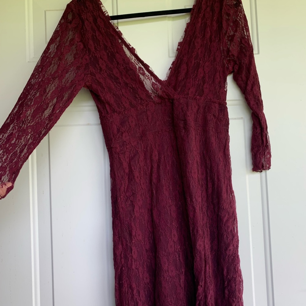 Free People fitted burgundy dress - Picture 4 of 4